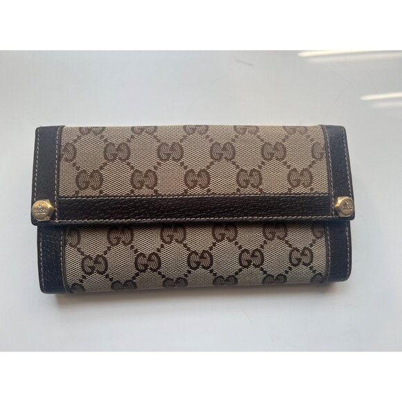 Gucci Handbags - Gucci GG Double-Sided Long Wallet - Canvas & Leather
